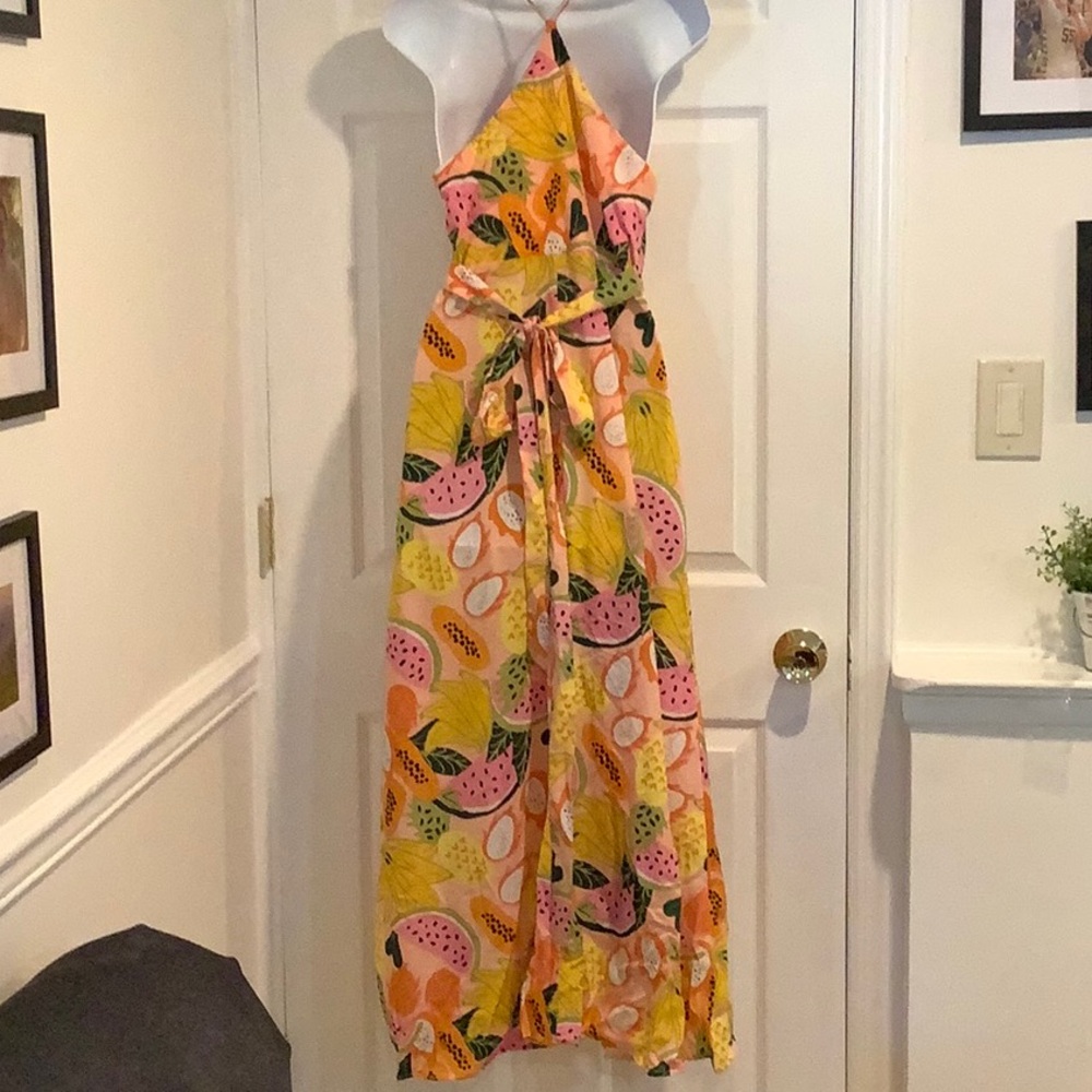 HUTCH Women’s Floral/Fruit Print Euro Summer Kentucky Derby Sexy Wrap Dress M - Picture 3 of 11